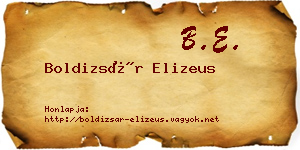 Boldizsár Elizeus névjegykártya